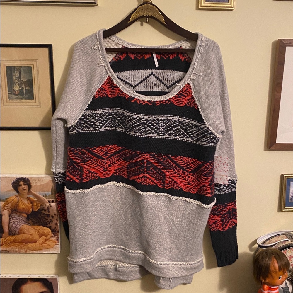 Free People Snow Angel Nordic Pullover Sweater
